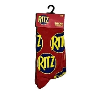 Ritz Crackers Red & Yellow Crew Socks For Men Size 6-12
